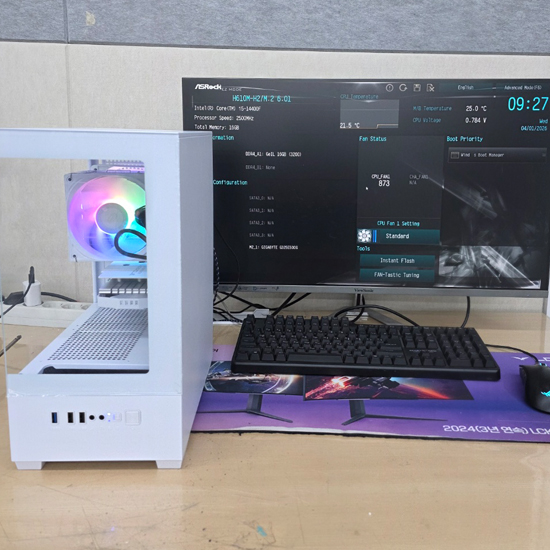 오늘발송 피씨스토어 일사천리 화이트 게이밍PC i5 14400F RTX 3050 (16GB, M.2 500GB)